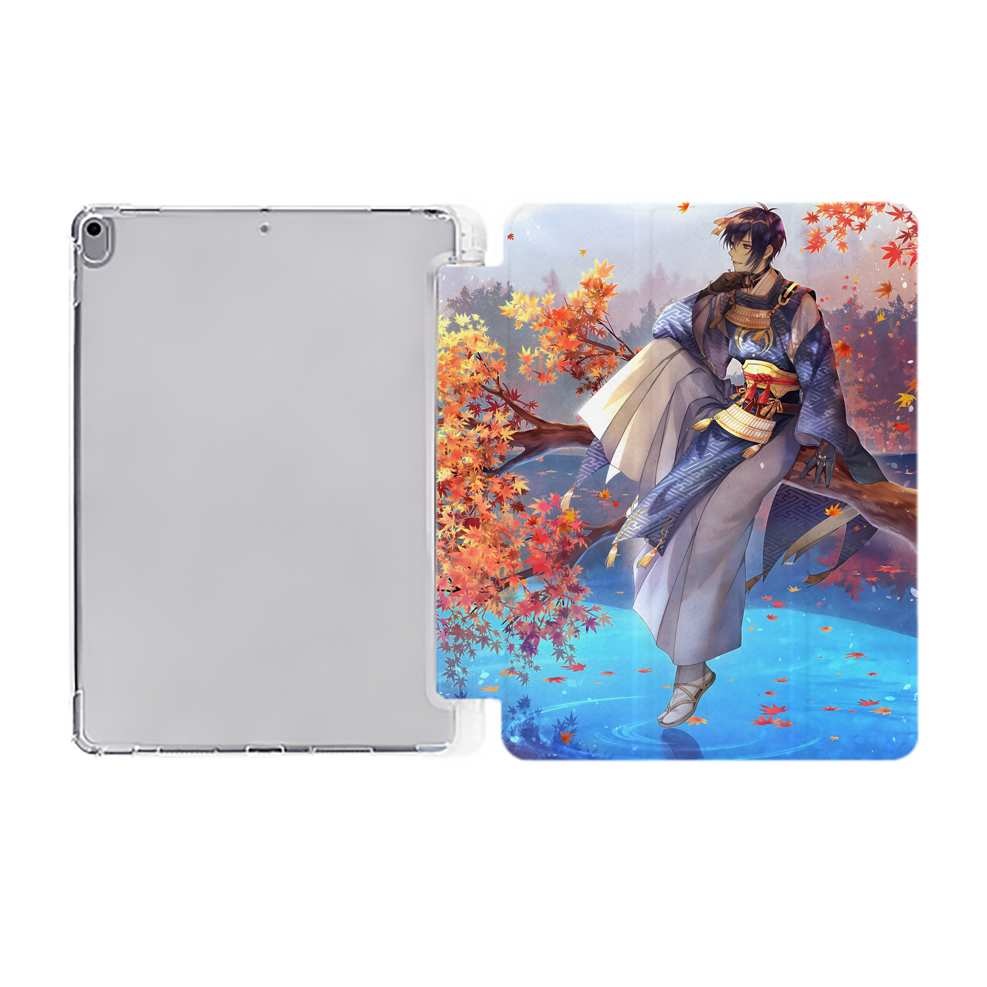 （画像用） 刀剣乱舞 Touken Ranbu IPad ケース ペン収納付き 三つ折りスタンド PUレザー×シリコン 対応機種9.5/10.5/10.9インチ